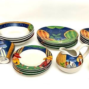 Sango Cafe Paris Porcelain Coffee Tea Set 23 PCs set